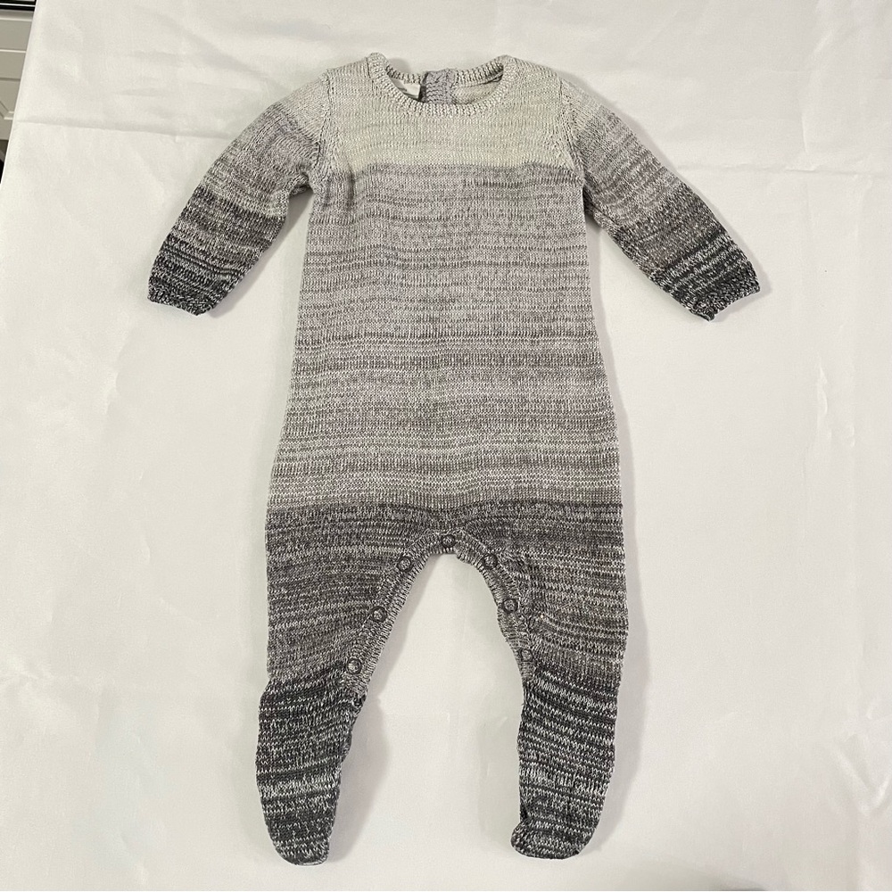 Cuddl Duds Gray Footies One Piece with Cozy Knit Design